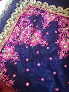 net embroidery saree new