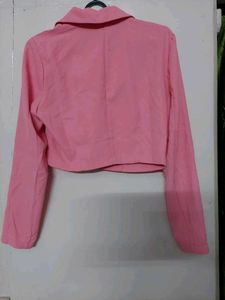 Pink Cropped Blazer