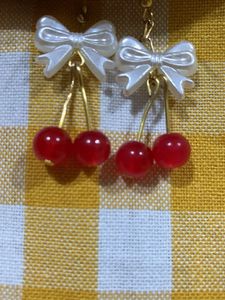 Cute Cherry Bow Earrings