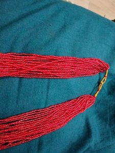 Vibrant Red Beaded Necklace