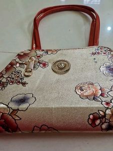 Floral Handbag with Embellishment