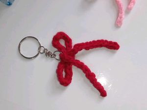 Cute Bow Keychains - Pink &amp; Red Set