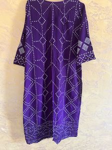 Vibrant Purple Bandhani Kurta Set