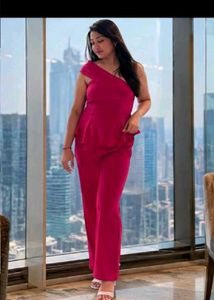 Chic Magenta Peplum cord set