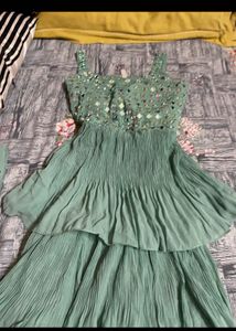mermaid kurta set with mirror work