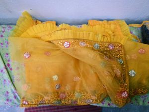 Stunning Yellow Embellished Lehenga Choli