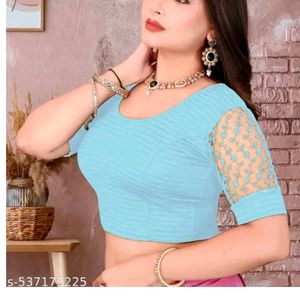 Sky Blue Readymade Saree Blouse