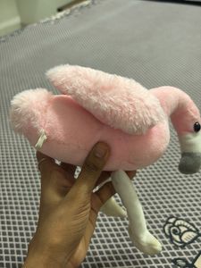 Cute Pink Flamingo Plush Toy bag charm or keychain