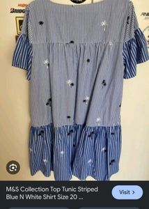 Marks &amp; Spencer Blue Striped Dress