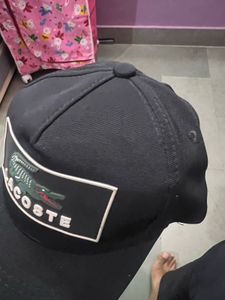 Lacoste Black Cap with Crocodile Logo