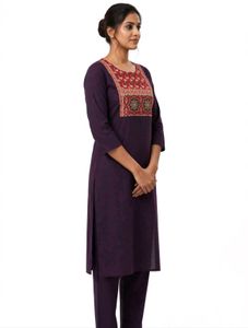 Elegant Purple Kurta Set S M L Size