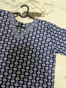 XXL Stylish Blue Printed Kurta