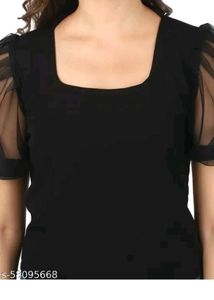 Chic Black Puff Sleeve Top