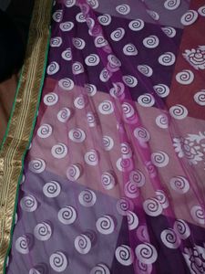 Pink Net Saree