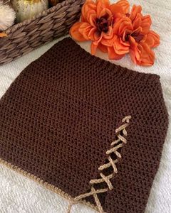 Crochet Lace-Up Mini Skirt