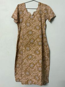 Brown n White Salwar Suit With Dupatta