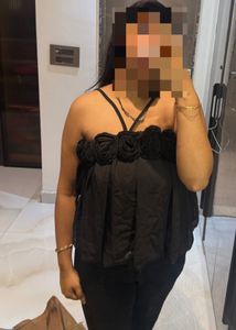 Black Rose Embellished Cami Top