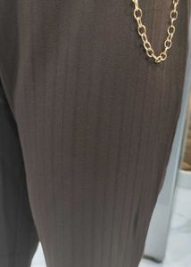 Brown Straight-Leg Trousers