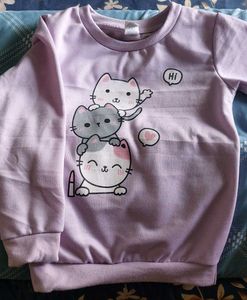 Cute Kitty Cat Lavender Sweatshirt 4-6 years