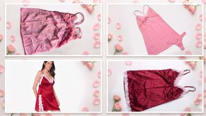 Lace Trimmed Satin Nighties  combo Set