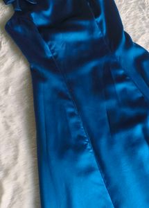 Elegant Royal Blue Bow Detail Maxi Dress