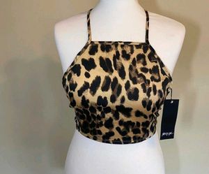 Backless Cris Cross Leopard 🐆 Print Yk2 Crop Top