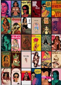 Aesthetic desi baddie poster card combo of 30 pc