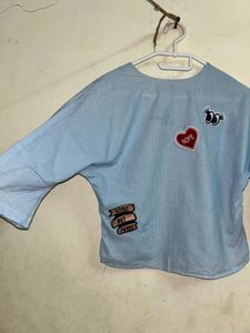 Cute Striped Top with Patches