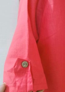 Coral Kurta with Button