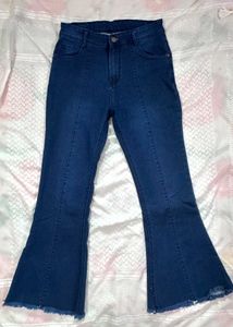 Flared Blue Denim Jeans