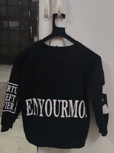 Black Graphic Print Sweatshirt