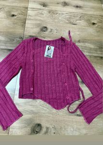 Ribbed Wrap Crop Top