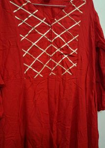 Elegant Red Embroidered Kurta
