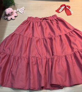 Tiered Maxi Skirt - Rose Pink