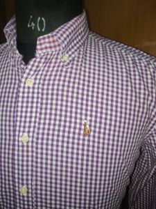 Purple Gingham Button-Down Shirt