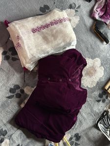 Elegant Velvet Kurta pants with Dupatta Set