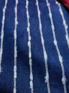 Ombre Blue &amp; Pink Saree with White Stripes