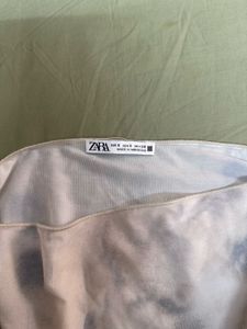 Off Shoulder White Crop Top- ZARA