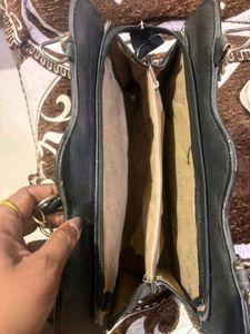 Black Zara Handbag with Chain Detail
