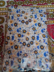 Blue Floral Print Kurta And Pant Set.