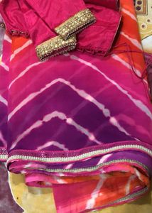Gorgeous Pink Leheriya Saree