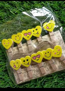 Heart Emoji Pegs pack of 10