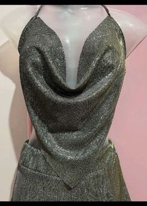 Sparkly Halter Neck Mini skirt and backless top
