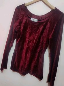 Burgundy Color Velvet Top For Girl &amp; Woman 30 Bust