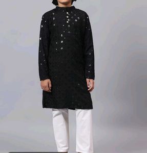 Black Sequined Kurta