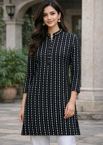 ♣️Black &amp; White Kurta