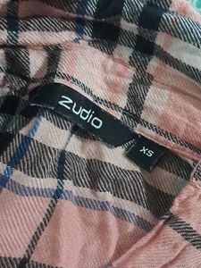 Cute Pink Plaid Button-Up Shirt