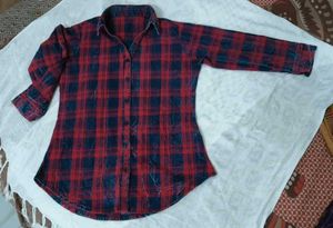 Red & Black Plaid Long Sleeve Shirt