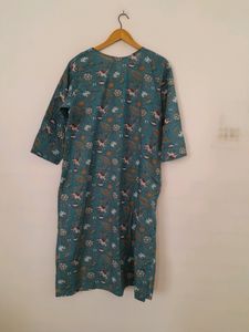 Blue Printed Kurta Set (Women's)