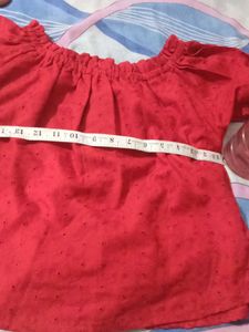 Red Off-Shoulder Top